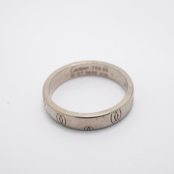 Cartier Ring Happy Birthday K18WG White Gold #55 Men's Women's - Picture 3 of 9